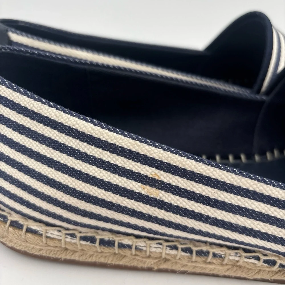 Kate Spade Navy and White Striped Espadrilles with Red Crab Detail - Picture 7 of 10